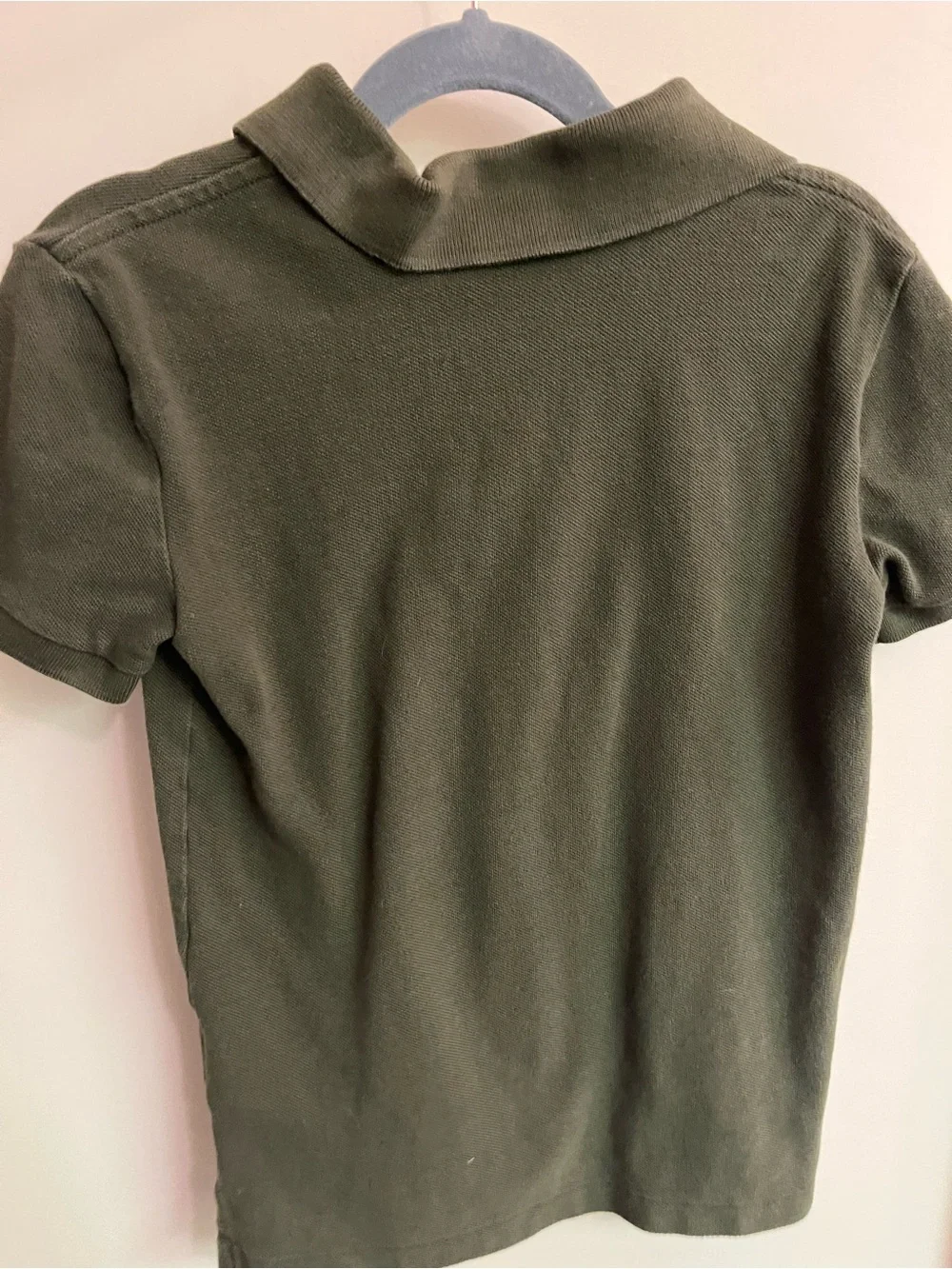 Boys Ralph Lauren Olive Green Polo with Blue Pony Logo